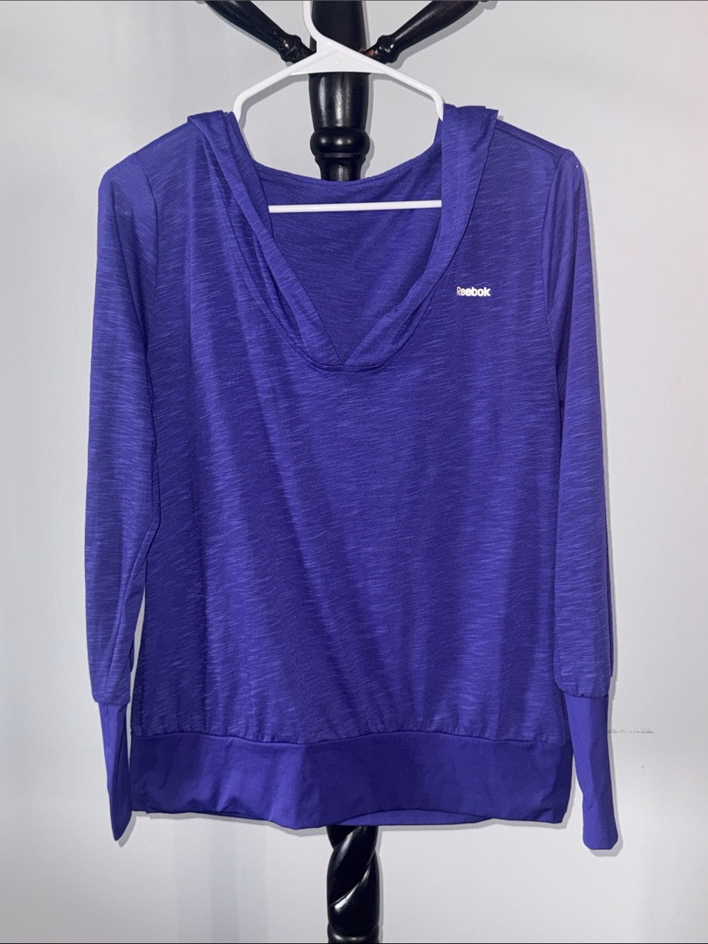 Reebok Women's Royal Purple Hooded Long Sleeve Top 21.M